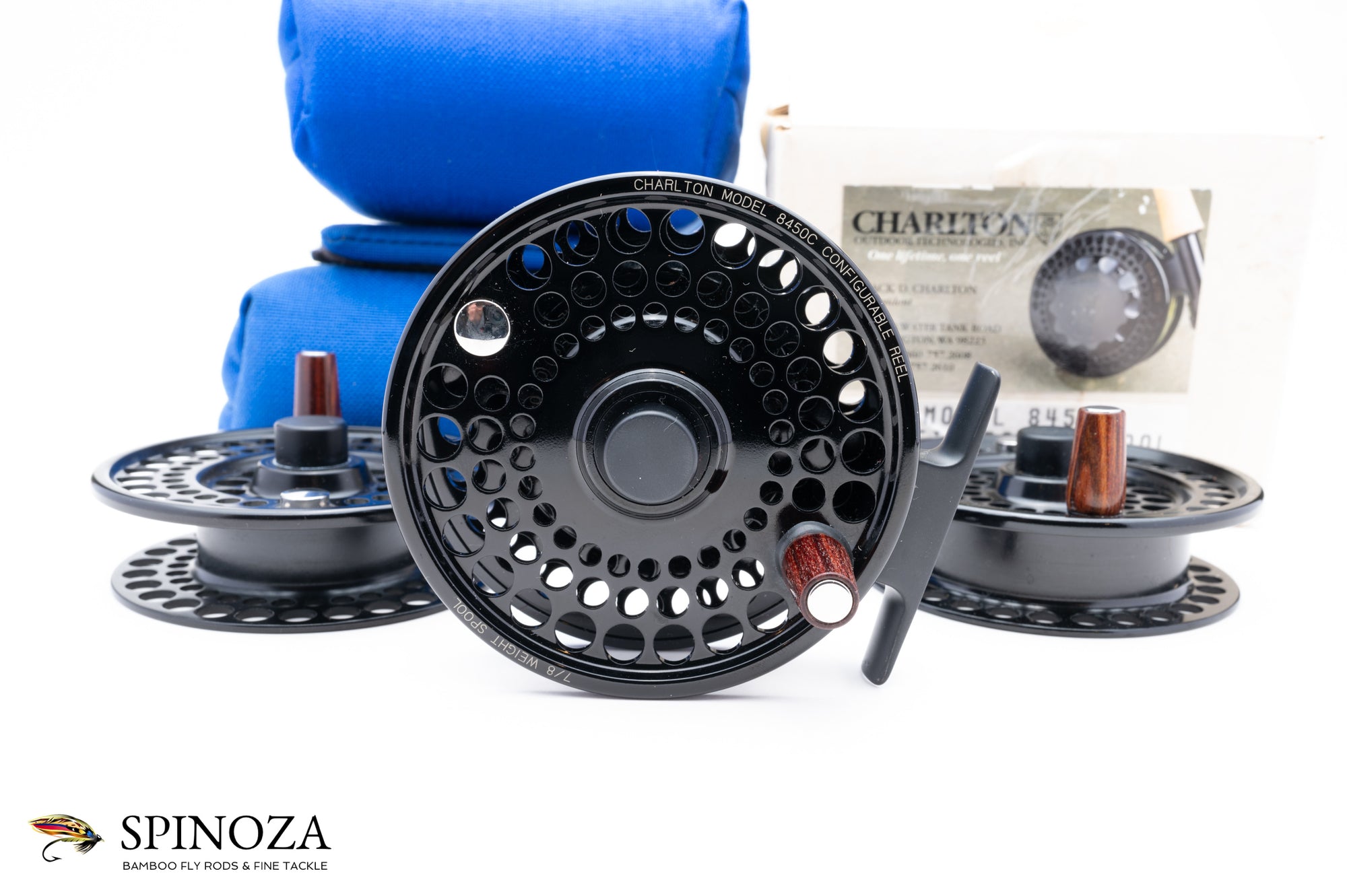 Spinoza Rod Company - A nice Fin-Nor #2 direct drive fly reel. 3 1/8  diameter with a 1 spool width. Right-hand retrieve. Weighs 10.75 oz.  Excellent+ condition with very minor marks on
