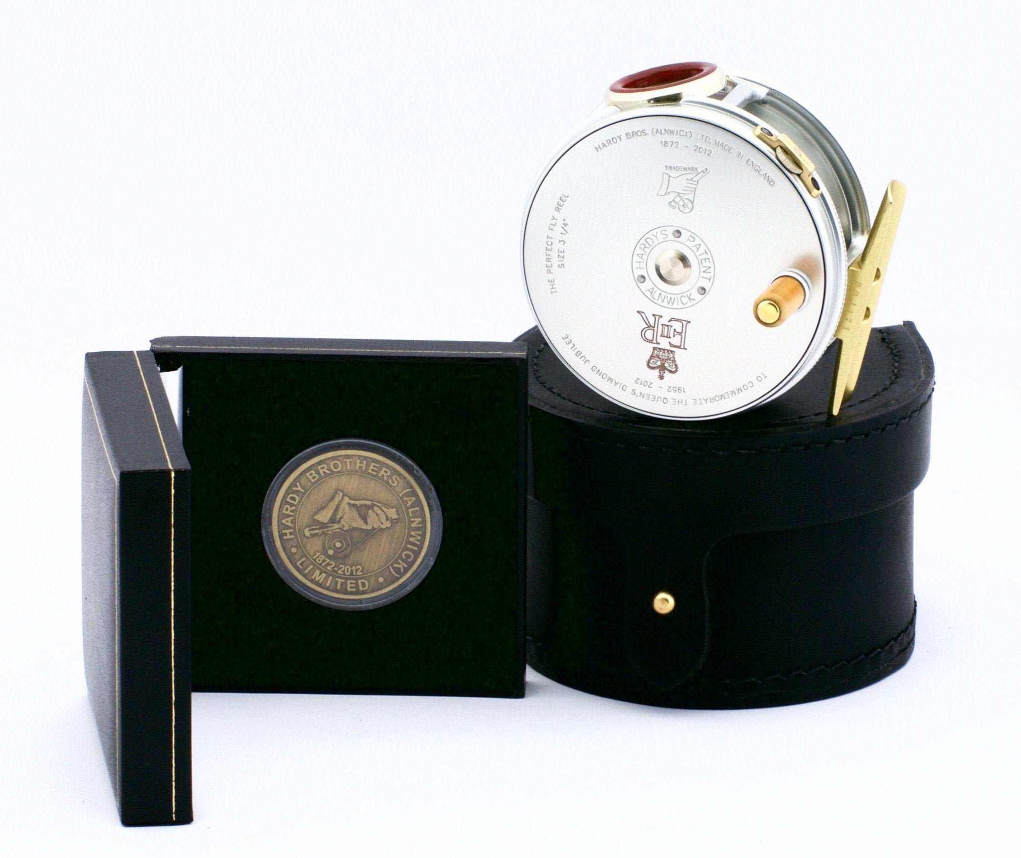 HARDY ROYAL COMMEMORATIVE PERFECT REEL SET. LHW. Limited Edition. One of  250 Sets. Each set consists of two reels: The 3 in. Queen's Reel, and the 4
