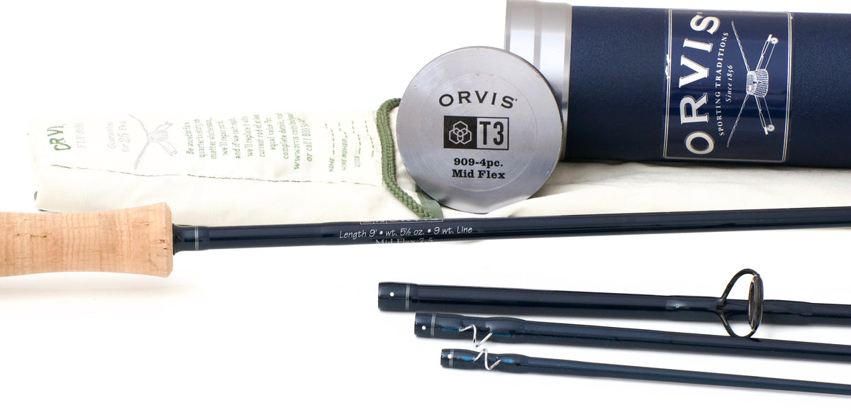 ORVIS T3 MID FLEX 7.0 FLY ROD WITH CASE