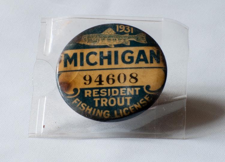 Michigan Resident Trout Fishing License Badge - 1931