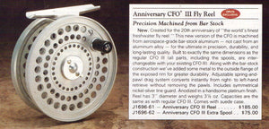 Orvis 20th Anniversary CFO III fly reel - silver - Spinoza Rod Company