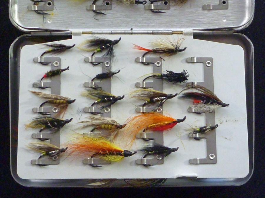Perrine Salmon Fly Box (clips) with 58 flies - Spinoza Rod Company